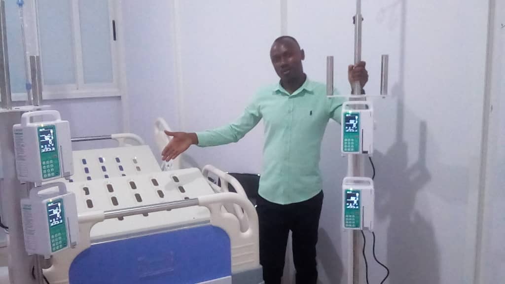 Medical equipment delivered to a health facility